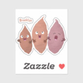 Smeltzingende zoete aardappelen cartoon-groenten sticker (Vel)