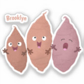 Smeltzingende zoete aardappelen cartoon-groenten sticker (Voorkant)