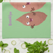 Smeltzingende zoete aardappelen cartoon-groenten theedoek (Gevouwen)