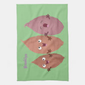 Smeltzingende zoete aardappelen cartoon-groenten theedoek (Verticaal)