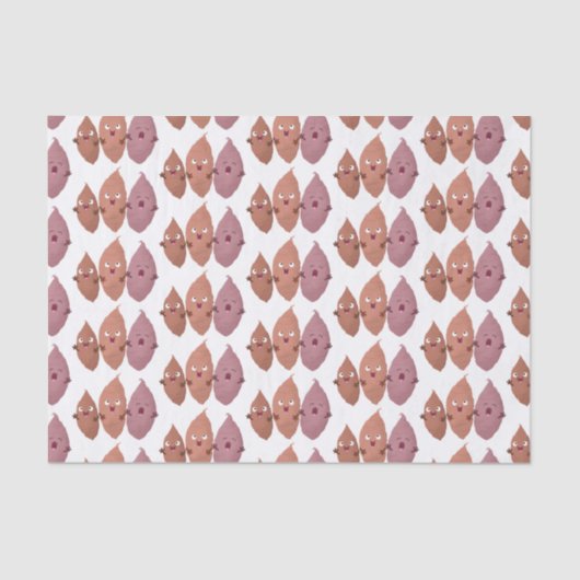 Smeltzingende zoete aardappelen cartoon-groenten tissuepapier (Voorkant)