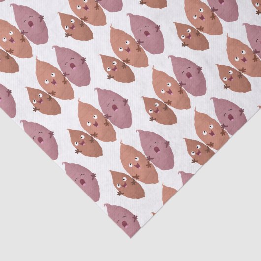 Smeltzingende zoete aardappelen cartoon-groenten tissuepapier (Detail)