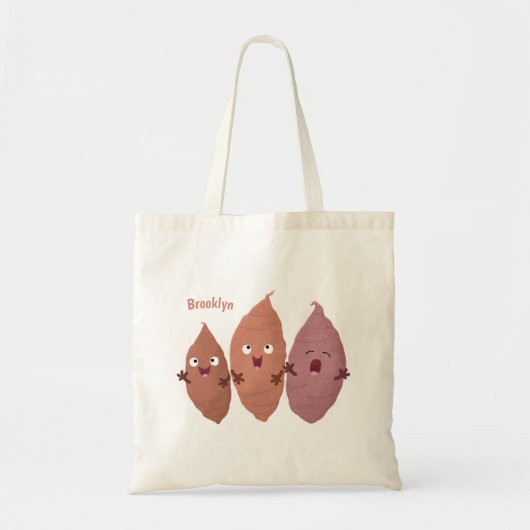 Smeltzingende zoete aardappelen cartoon-groenten tote bag (Voorkant)