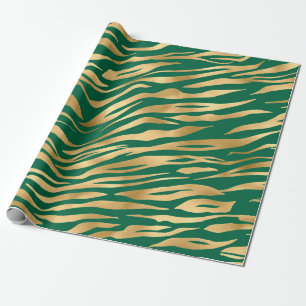 Smerald en Goud Safari Serie Ontwerp 2 Cadeaupapier