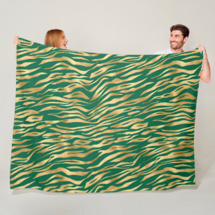 Smerald en Goud Safari Serie Ontwerp 2 Fleece Deken