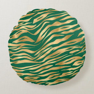 Smerald en Goud Safari Serie Ontwerp 2 Rond Kussen