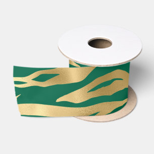 Smerald en Goud Safari Serie Ontwerp 2 Satijnen Lint