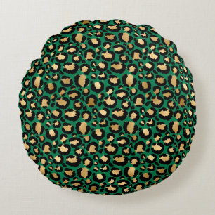 Smerald en Goud Safari Serie Ontwerp 3 Rond Kussen