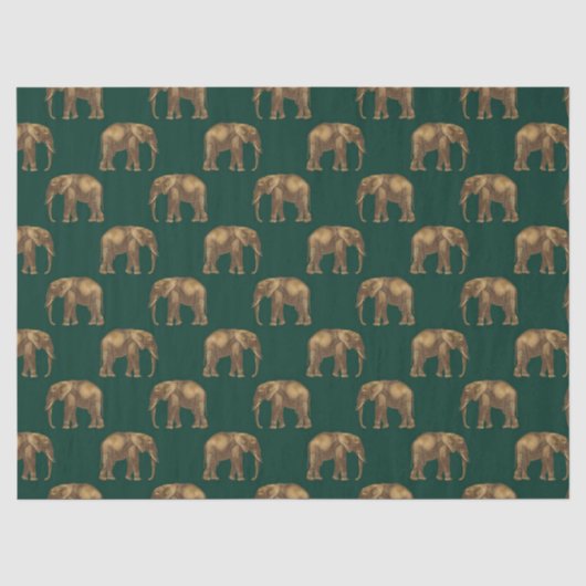 Smerald en Goud Safari Serie Ontwerp 4 Tissuepapier (Voorkant)