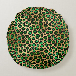 Smerald en Goud Safari Serie Ontwerp 8 Rond Kussen