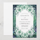 Smerald Eucalyptus Bruiloft Kaart (Voorkant / Achterkant)