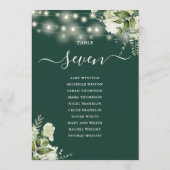 Smerald Groen Blad Zittend Plan Tafel Nummer Kaart (Achterkant)