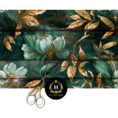 Smerald Groen Bloemendecor Naadloos Decoupage Tissuepapier