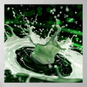 Smerald Groen Melk Spat Kunst Poster (Voorkant)
