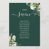 Smeraldgroen bloemstuk zitplaatsen tafelnummer (Achterkant)