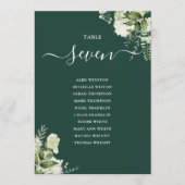 Smeraldgroen bloemstuk zitplaatsen tafelnummer (Voorkant)