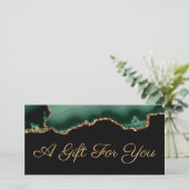 smeraldgroene agaat cadeaubon (Staand voorkant)