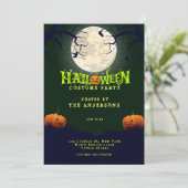 Smeraldgroene Halloween-kostuumfeest Kaart (Staand voorkant)