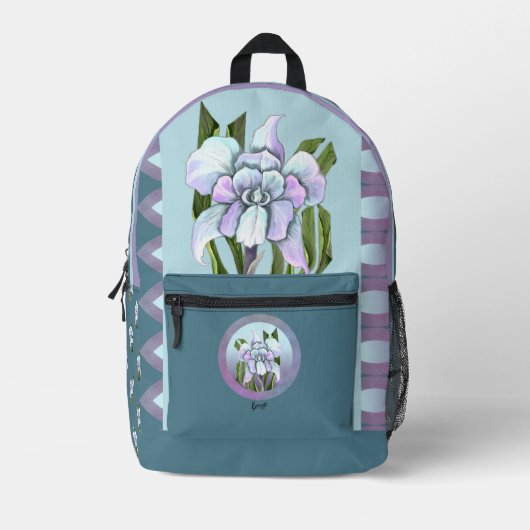 Smeraldo-bloem Bedrukte Rugzak (Voorkant)