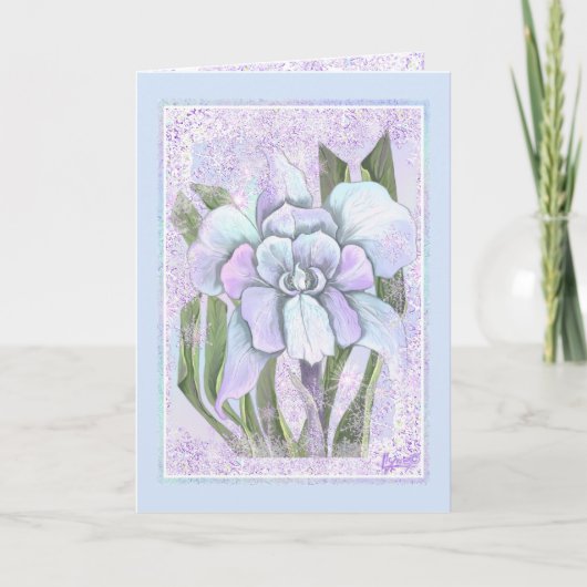 Smeraldo-bloem en sneeuwvlok kaart (Voorkant)