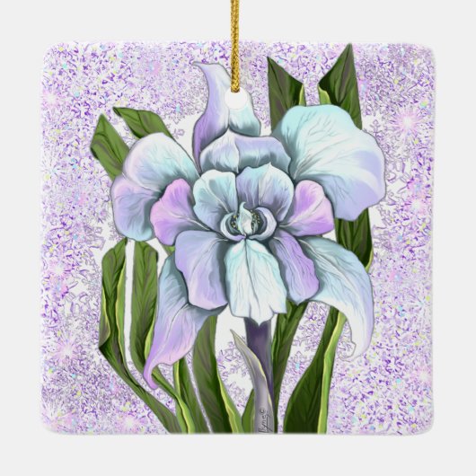 Smeraldo-bloem Keramisch Ornament (Achterkant)