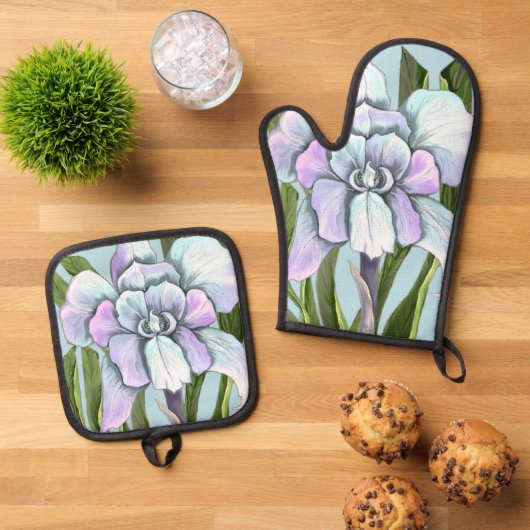 Smeraldo-bloem Ovenwant & Pannenlap Set (Top down)