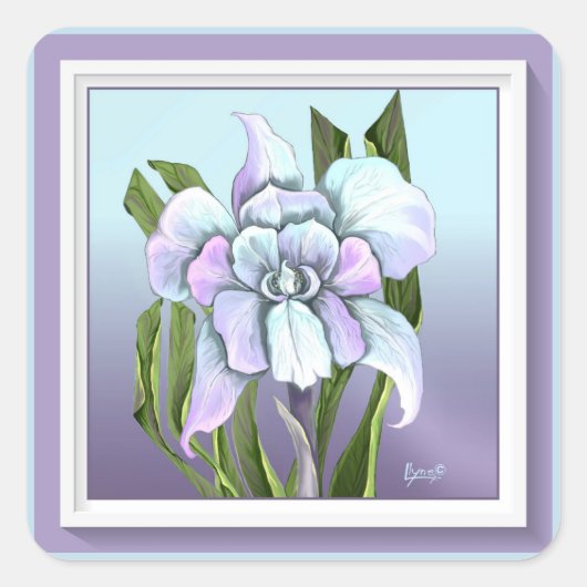 Smeraldo-bloem Vierkante Sticker (Voorkant)