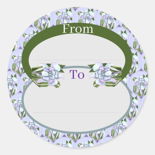 Smeraldo Flower classic round sticker (Voorkant)