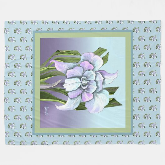 Smeraldo flower Fleece Blanket Deken (Voorkant (Horizontaal))