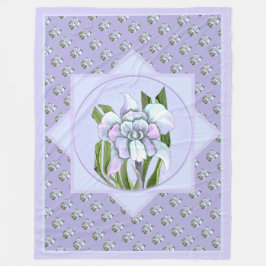 Smeraldo flower fleece deken