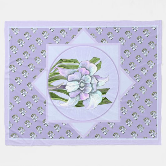 Smeraldo flower fleece deken (Voorkant (Horizontaal))