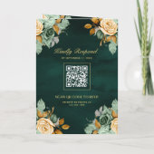 Smeraldroom Bloem Goud QR Code Foto Bruiloft (Achterkant)
