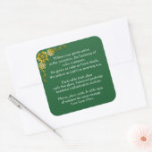 Smereld receptie vierkante sticker (Envelop)