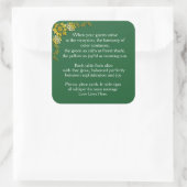 Smereld receptie vierkante sticker (Tas)