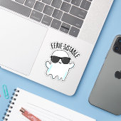 Smerige, duurzame Funny Ghost Pun Sticker (Laptop met iPhone)