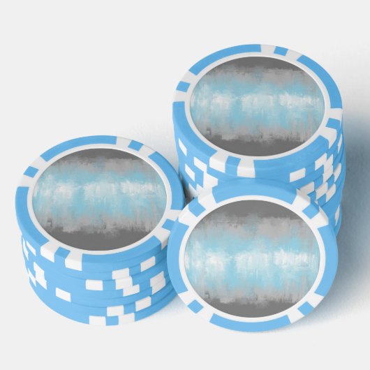Smerige Glitchy Funky Abstract Demiboy Pride Vlag Poker Chips (Opstapeling)