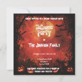 Smerige Rode Halloween Party - Glowing Moon & Jack Kaart (Voorkant)