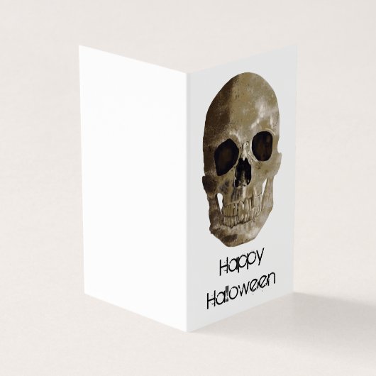 Smerige Schedel Halloween Kaart (Buitenkant)