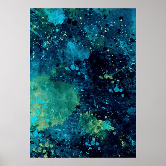 Smerige Turquoise en Geel Poster (Voorkant)