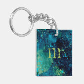 Smerige Turquoise en Geel Sleutelhanger (Voorkant Links)