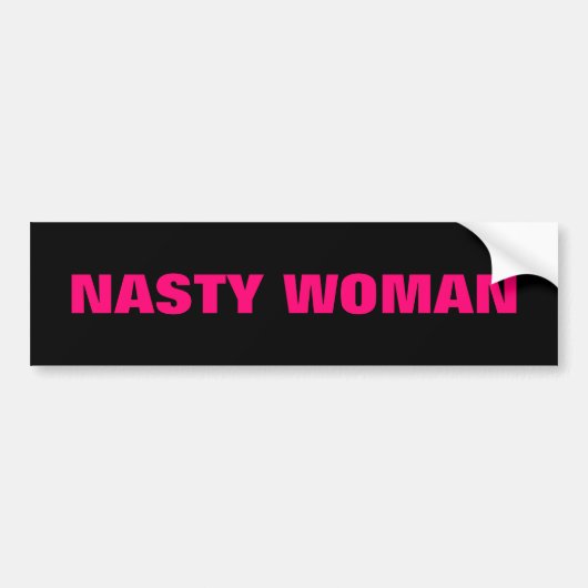 "smerige vrouw" zwart, magenta, roze auto bumpersticker (Voorkant)