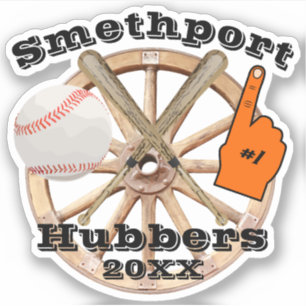 Smethport Hubbers #1 Fan Honkbal Softbal en Bat Sticker