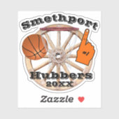 Smethport Hubbers Wheel #1 Fan Basketball and Net Sticker (Vel)