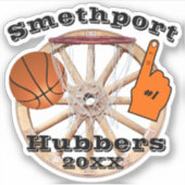 Smethport Hubbers Wheel #1 Fan Basketball and Net Sticker (Voorkant)