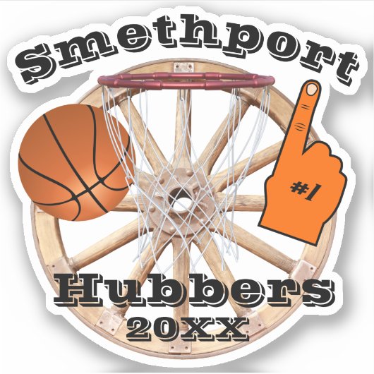 Smethport Hubbers Wheel #1 Fan Basketball and Net Sticker (Voorkant)