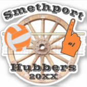 Smethport Hubbers Wheel #1 Fan Volleyball en Net Sticker (Voorkant)