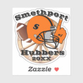 Smethport Hubbers Wiel #1 Fan Football Helm Sticker (Vel)