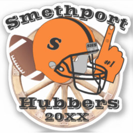 Smethport Hubbers Wiel #1 Fan Football Helm Sticker