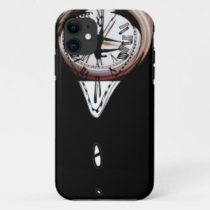 Smettende klokken surrealistische kunst zwart wit Case-Mate iPhone case