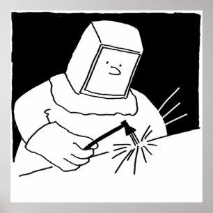 smid of lasser lastoestel metaal poster